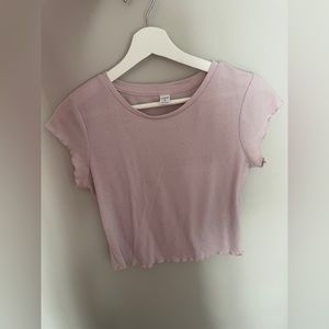 Old Navy Pink Ribbed T Shirt